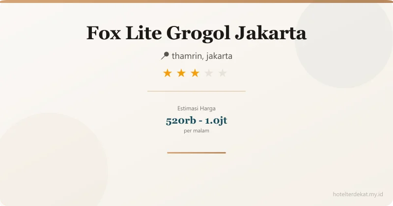 Fox Lite  Grogol Jakarta - Hotel 3 bintang di thamrin, jakarta