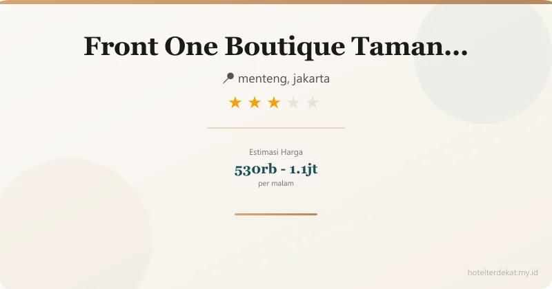 Front One Boutique  Taman Anggrek - Hotel 3 bintang di menteng, jakarta