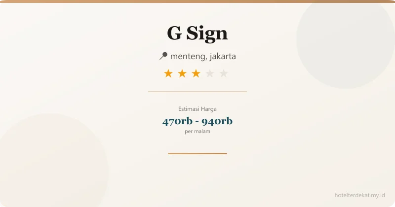G Sign - Hotel 3 bintang di menteng, jakarta