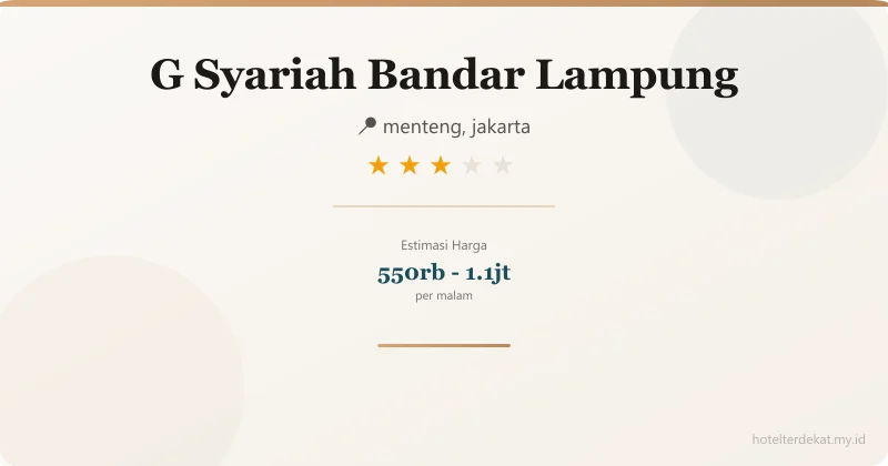 G Syariah  Bandar Lampung - Hotel 3 bintang di menteng, jakarta
