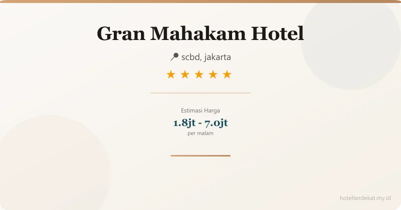 Gran Mahakam Hotel - Hotel 5 bintang di scbd, jakarta