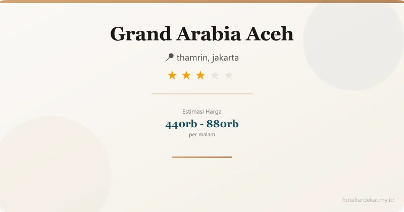 Grand Arabia Aceh - Hotel 3 bintang di thamrin, jakarta