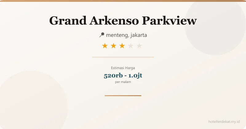 Grand Arkenso Parkview - Hotel 3 bintang di menteng, jakarta