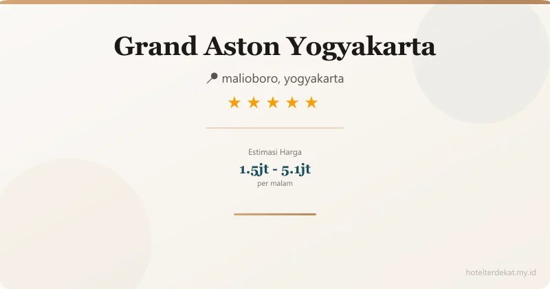 Grand Aston Yogyakarta - Hotel 5 bintang di malioboro, yogyakarta