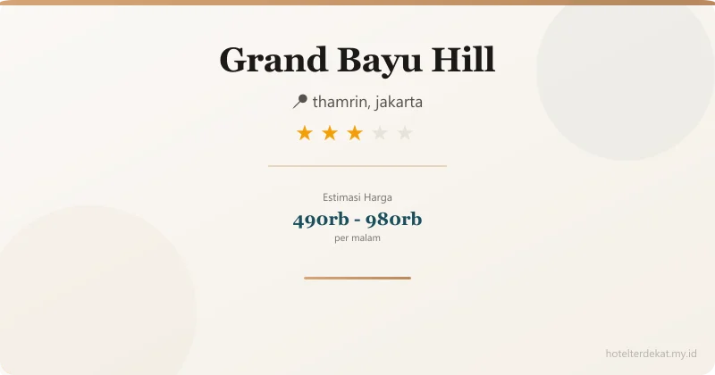 Grand Bayu Hill - Hotel 3 bintang di thamrin, jakarta