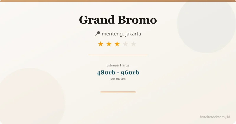 Grand Bromo - Hotel 3 bintang di menteng, jakarta