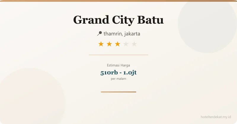 Grand City  Batu - Hotel 3 bintang di thamrin, jakarta