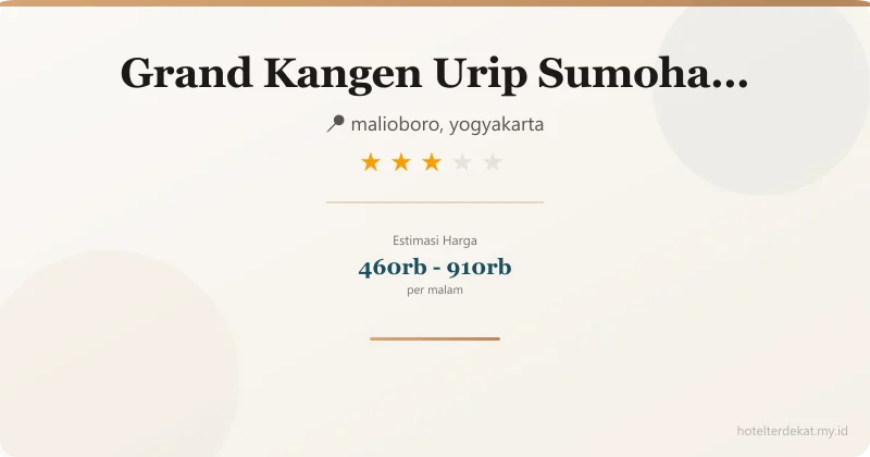 Grand Kangen  Urip Sumoharjo Yogyakarta - Hotel 3 bintang di malioboro, yogyakarta
