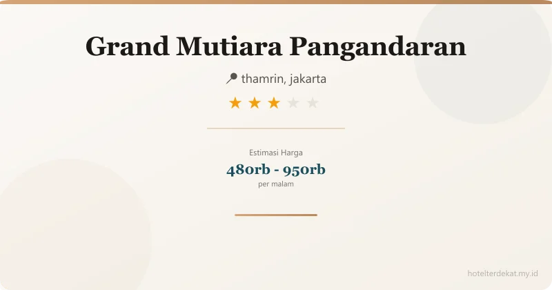 Grand Mutiara Pangandaran - Hotel 3 bintang di thamrin, jakarta