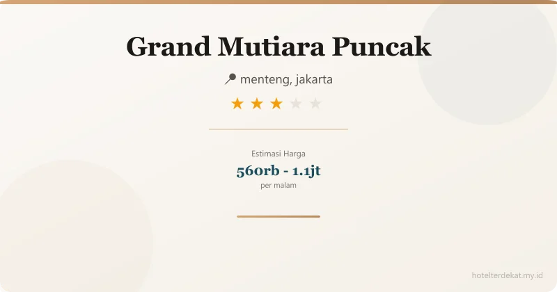 Grand Mutiara  Puncak - Hotel 3 bintang di menteng, jakarta