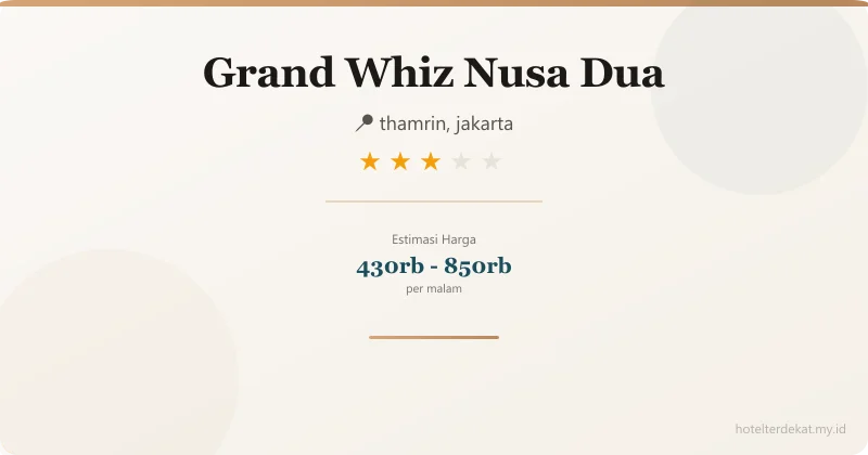 Grand Whiz  Nusa Dua - Hotel 3 bintang di thamrin, jakarta