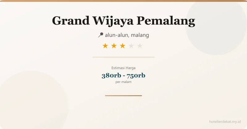 Grand Wijaya  Pemalang - Hotel 3 bintang di alun-alun, malang