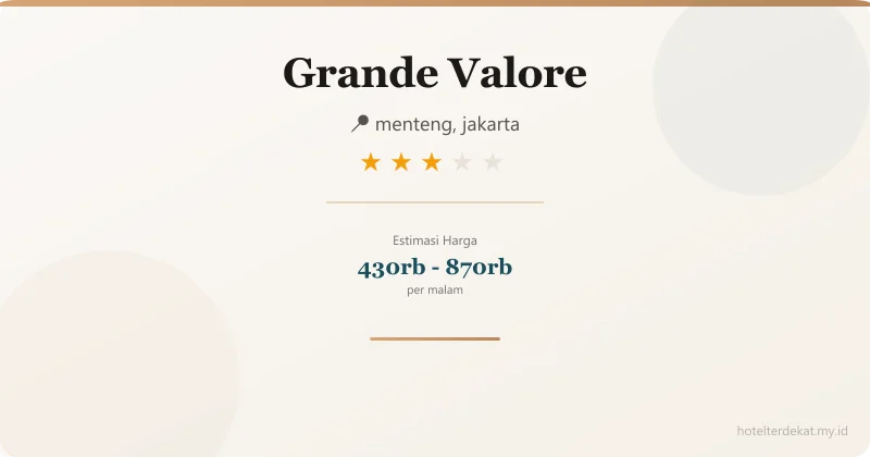 Grande Valore - Hotel 3 bintang di menteng, jakarta
