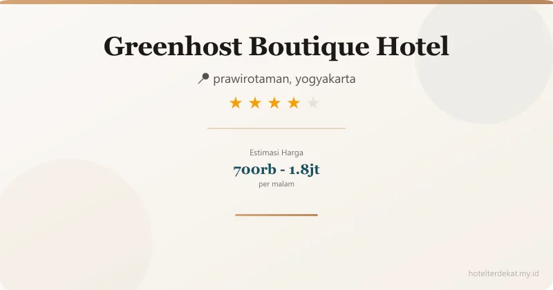 Greenhost Boutique Hotel - Hotel 4 bintang di prawirotaman, yogyakarta