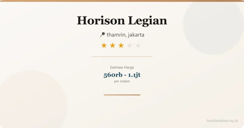 Horison Legian - Hotel 3 bintang di thamrin, jakarta
