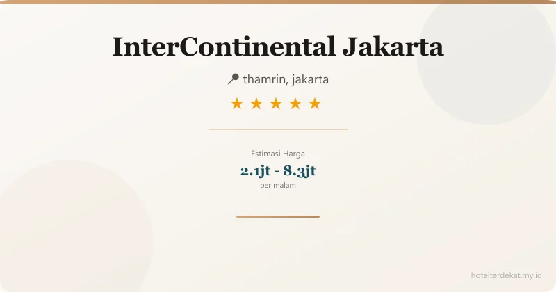 InterContinental Jakarta - Hotel 5 bintang di thamrin, jakarta