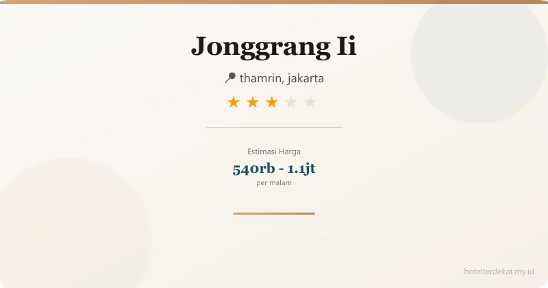 Jonggrang Ii - Hotel 3 bintang di thamrin, jakarta