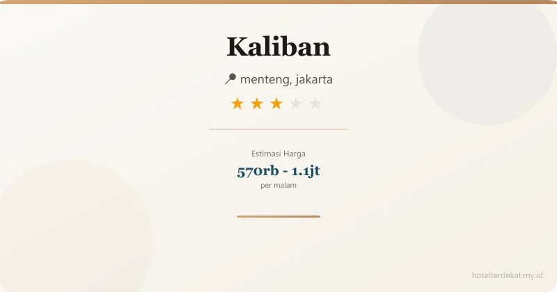 Kaliban - Hotel 3 bintang di menteng, jakarta