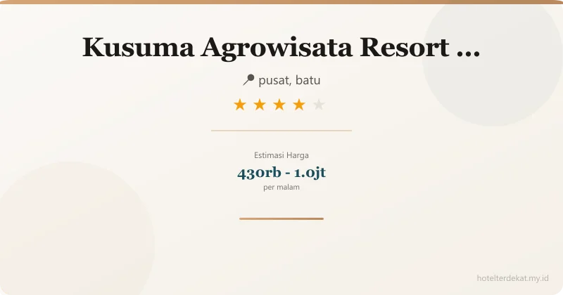 Kusuma Agrowisata Resort Batu - Hotel 4 bintang di pusat, batu