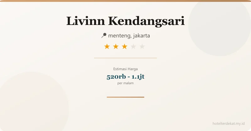 Livinn  Kendangsari - Hotel 3 bintang di menteng, jakarta
