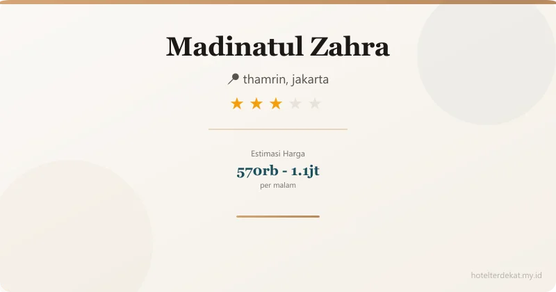 Madinatul Zahra - Hotel 3 bintang di thamrin, jakarta