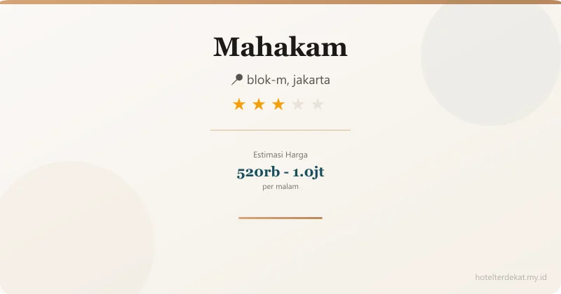 Mahakam - Hotel 3 bintang di blok-m, jakarta