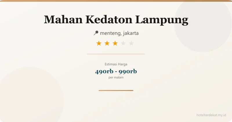 Mahan Kedaton  Lampung - Hotel 3 bintang di menteng, jakarta