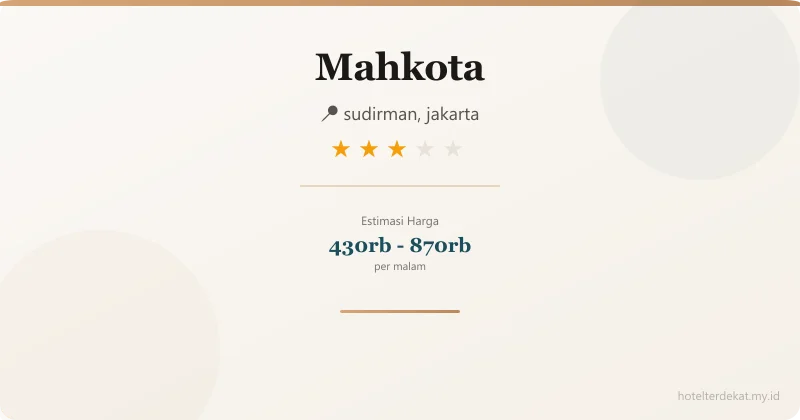 Mahkota - Hotel 3 bintang di sudirman, jakarta