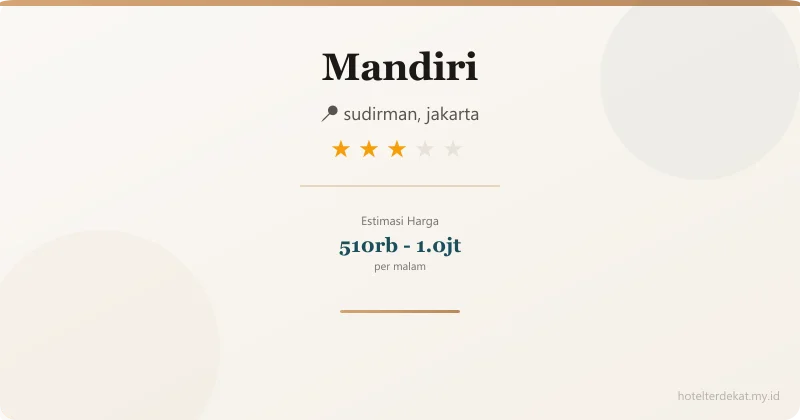 Mandiri - Hotel 3 bintang di sudirman, jakarta