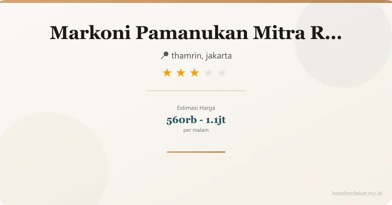 Markoni Pamanukan Mitra Reddoorz - Hotel 3 bintang di thamrin, jakarta