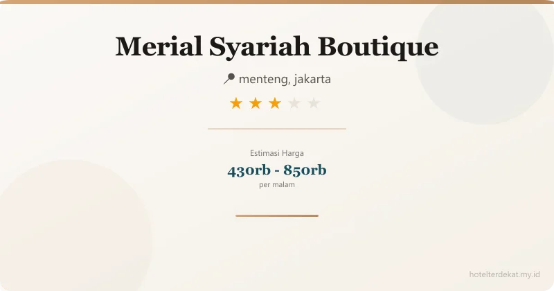 Merial Syariah Boutique - Hotel 3 bintang di menteng, jakarta