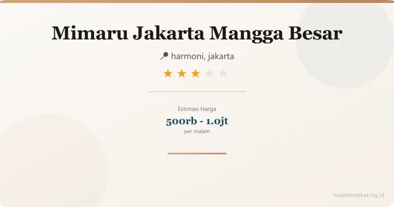 Mimaru  Jakarta Mangga Besar - Hotel 3 bintang di harmoni, jakarta