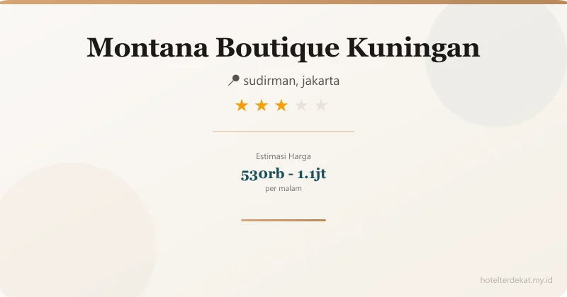 Montana Boutique  Kuningan - Hotel 3 bintang di sudirman, jakarta