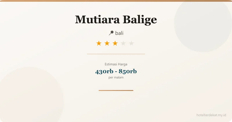 Mutiara Balige - Hotel 3 bintang di bali