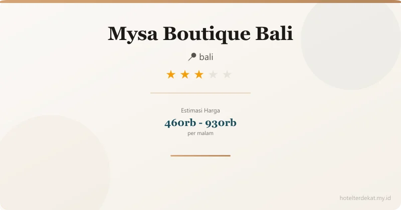 Mysa Boutique  Bali - Hotel 3 bintang di bali