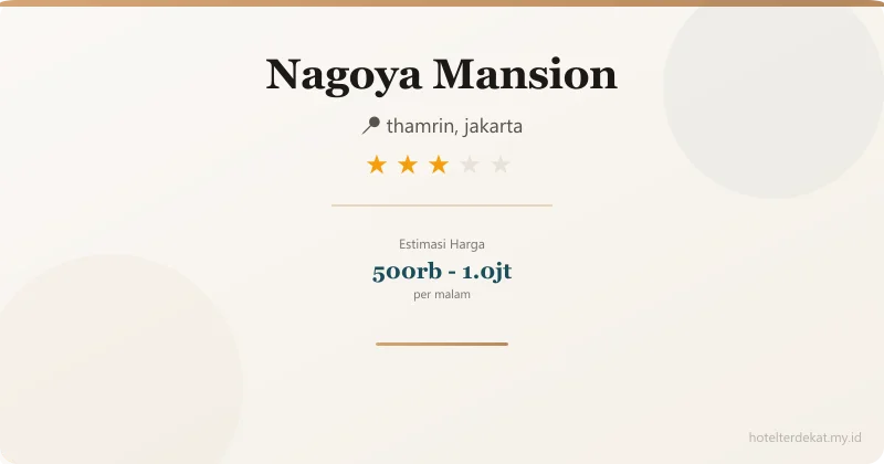 Nagoya Mansion - Hotel 3 bintang di thamrin, jakarta