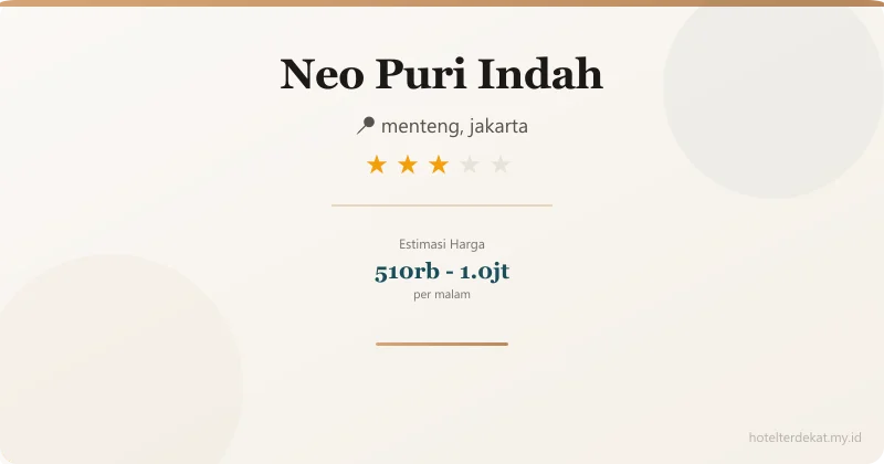 Neo Puri Indah - Hotel 3 bintang di menteng, jakarta