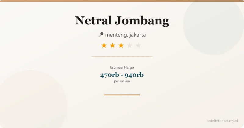 Netral Jombang - Hotel 3 bintang di menteng, jakarta