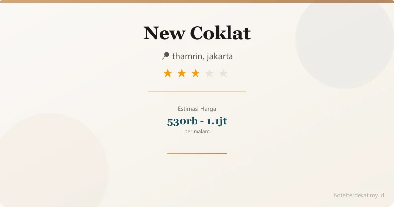New Coklat - Hotel 3 bintang di thamrin, jakarta