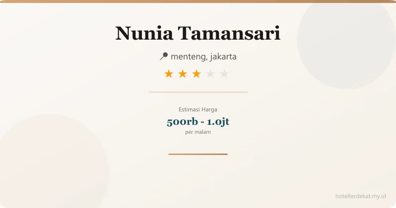Nunia Tamansari - Hotel 3 bintang di menteng, jakarta