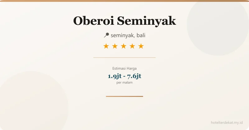 Oberoi Seminyak - Hotel 5 bintang di seminyak, bali