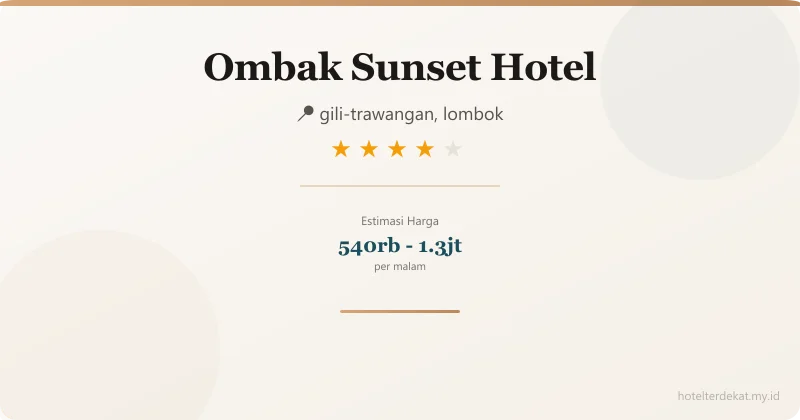 Ombak Sunset Hotel - Hotel 4 bintang di gili-trawangan, lombok
