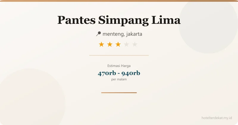 Pantes Simpang Lima - Hotel 3 bintang di menteng, jakarta