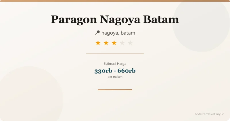 Paragon Nagoya  Batam - Hotel 3 bintang di nagoya, batam