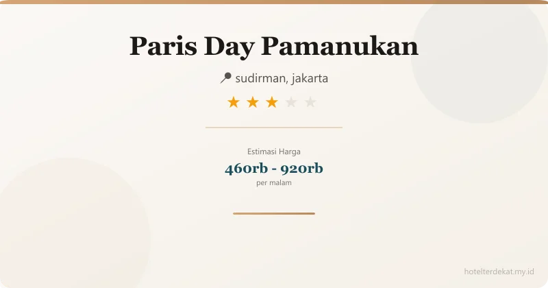 Paris Day Pamanukan - Hotel 3 bintang di sudirman, jakarta