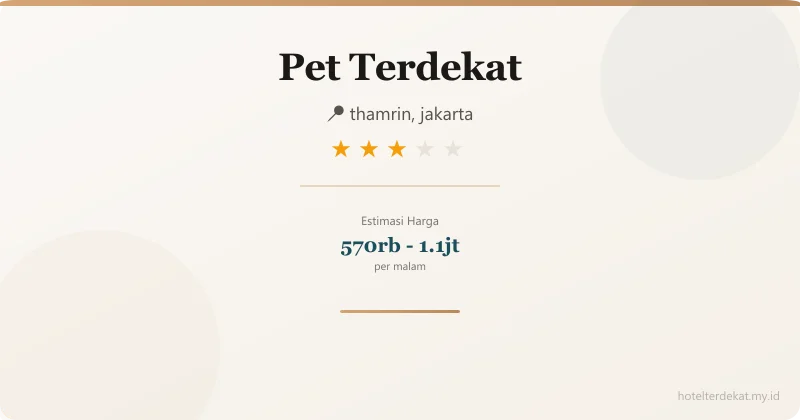 Pet  Terdekat - Hotel 3 bintang di thamrin, jakarta