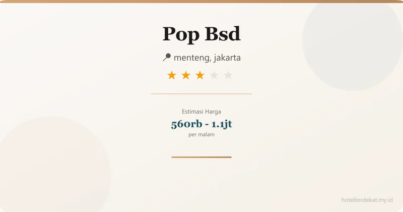 Pop  Bsd - Hotel 3 bintang di menteng, jakarta
