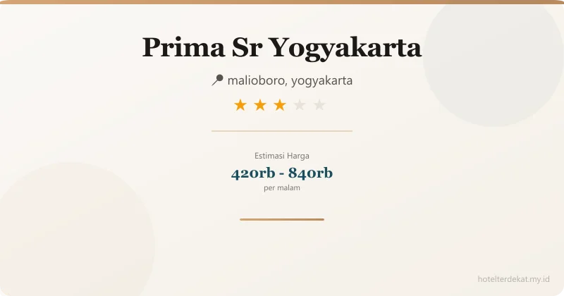 Prima Sr Yogyakarta - Hotel 3 bintang di malioboro, yogyakarta