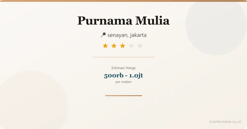 Purnama Mulia - Hotel 3 bintang di senayan, jakarta