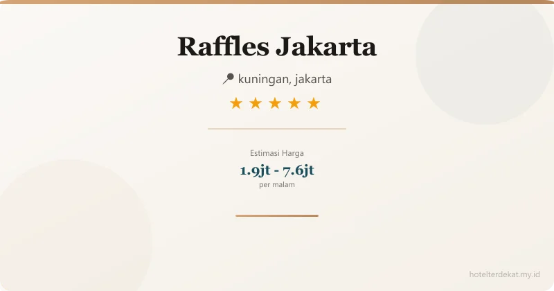 Raffles Jakarta - Hotel 5 bintang di kuningan, jakarta